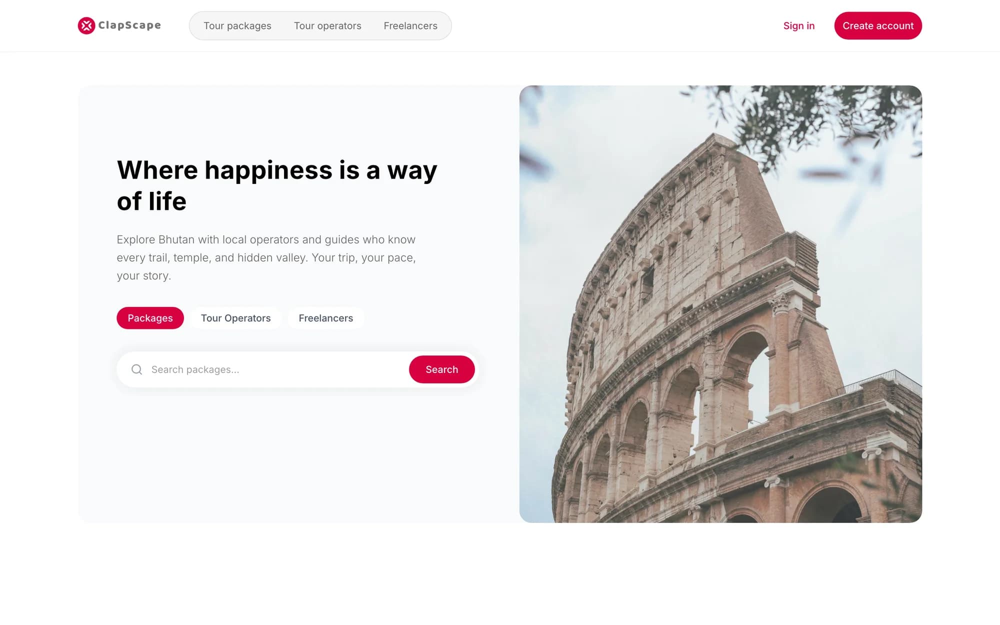 Clapscape website screenshot