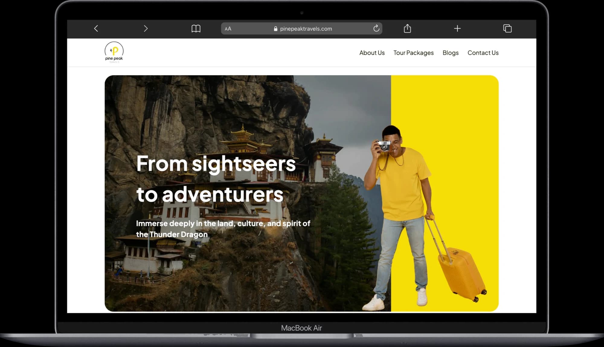 Pine Peak Travels on laptop, tablet and phone
